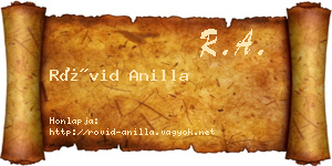 Rövid Anilla névjegykártya